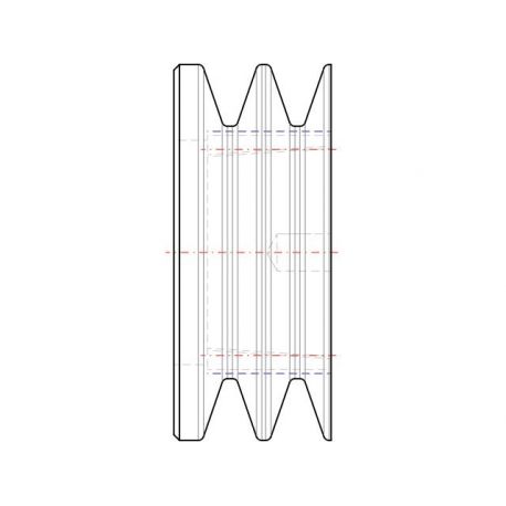 Poulie trapézoïdale SPZ / Z - 2 gorges - Ø63 mm - Moyeu amovible 1108 - Fonte
