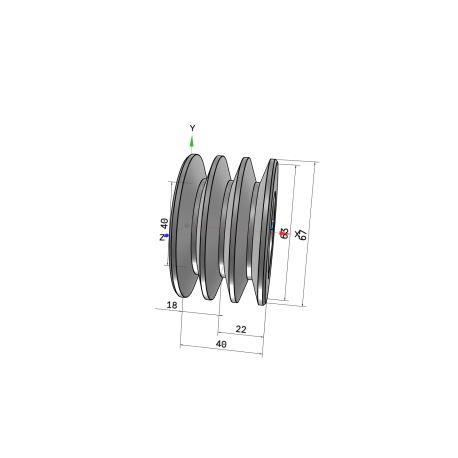 Poulie trapézoïdale SPZ / Z - 3 gorges - Ø63 mm - Moyeu amovible 1108 - Fonte