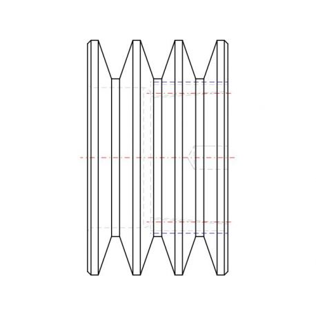 Poulie trapézoïdale SPZ / Z - 3 gorges - Ø63 mm - Moyeu amovible 1108 - Fonte