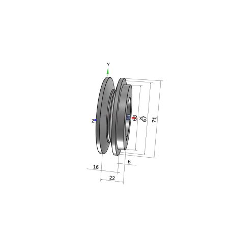 Poulie trapézoïdale SPZ / Z - 1 gorge - Ø67 mm - Moyeu amovible 1108 - Fonte