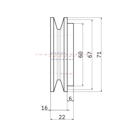 Poulie trapézoïdale SPZ / Z - 1 gorge - Ø67 mm - Moyeu amovible 1108 - Fonte