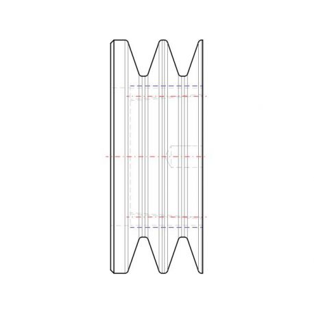 Poulie trapézoïdale SPZ / Z - 2 gorges - Ø67 mm - Moyeu amovible 1108 - Fonte