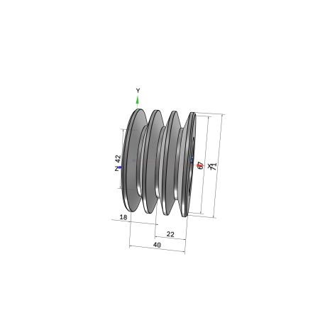 Poulie trapézoïdale SPZ / Z - 3 gorges - Ø67 mm - Moyeu amovible 1108 - Fonte