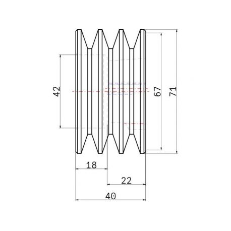Poulie trapézoïdale SPZ / Z - 3 gorges - Ø67 mm - Moyeu amovible 1108 - Fonte