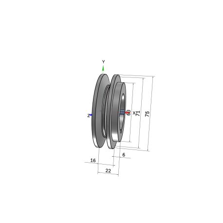Poulie trapézoïdale SPZ / Z - 1 gorge - Ø71 mm - Moyeu amovible 1108 - Fonte