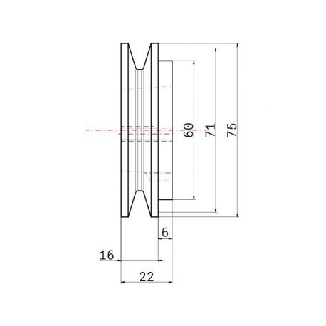 Poulie trapézoïdale SPZ / Z - 1 gorge - Ø71 mm - Moyeu amovible 1108 - Fonte