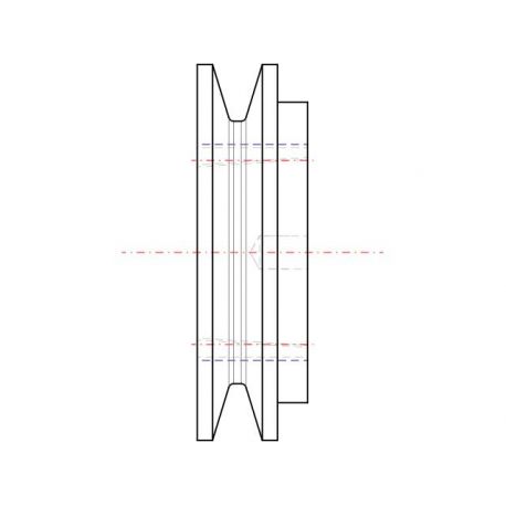 Poulie trapézoïdale SPZ / Z - 1 gorge - Ø71 mm - Moyeu amovible 1108 - Fonte