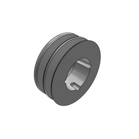 Poulie trapézoïdale SPZ / Z - 2 gorges - Ø71 mm - Moyeu amovible 1108 - Fonte