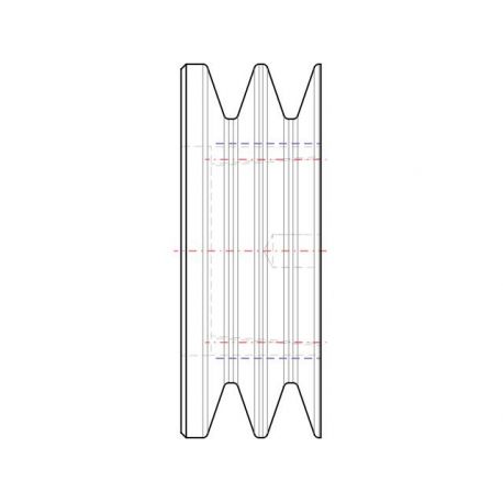 Poulie trapézoïdale SPZ / Z - 2 gorges - Ø71 mm - Moyeu amovible 1108 - Fonte