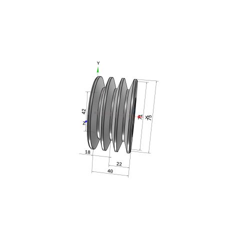 Poulie trapézoïdale SPZ / Z - 3 gorges - Ø71 mm - Moyeu amovible 1108 - Fonte