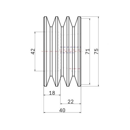 Poulie trapézoïdale SPZ / Z - 3 gorges - Ø71 mm - Moyeu amovible 1108 - Fonte