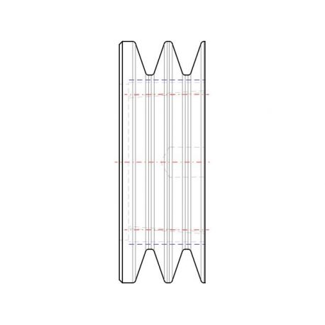 Poulie trapézoïdale SPZ / Z - 2 gorges - Ø75 mm - Moyeu amovible 1210 - Fonte