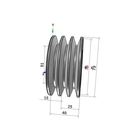 Poulie trapézoïdale SPZ / Z - 3 gorges - Ø75 mm - Moyeu amovible 1210 - Fonte