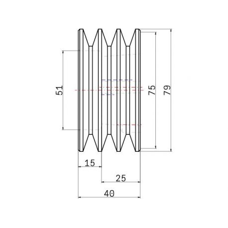 Poulie trapézoïdale SPZ / Z - 3 gorges - Ø75 mm - Moyeu amovible 1210 - Fonte