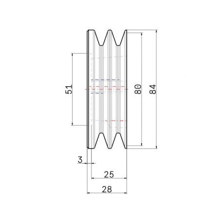 Poulie trapézoïdale SPZ / Z - 2 gorges - Ø80 mm - Moyeu amovible 1210 - Fonte