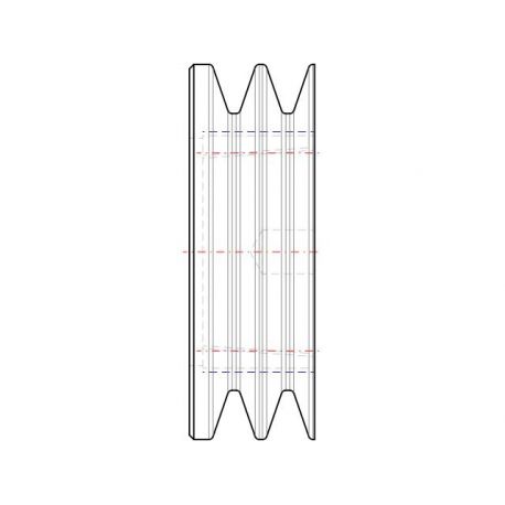 Poulie trapézoïdale SPZ / Z - 2 gorges - Ø80 mm - Moyeu amovible 1210 - Fonte