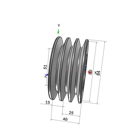 Poulie trapézoïdale SPZ / Z - 3 gorges - Ø80 mm - Moyeu amovible 1210 - Fonte
