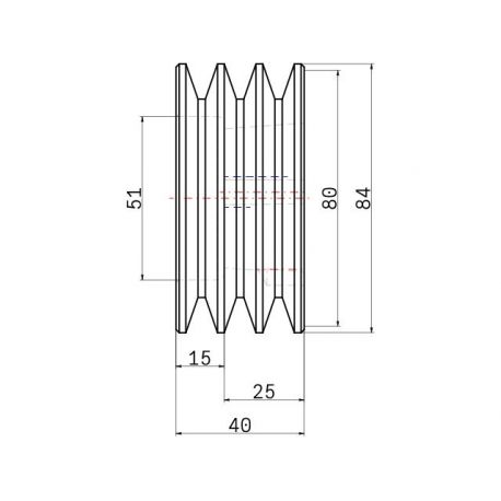 Poulie trapézoïdale SPZ / Z - 3 gorges - Ø80 mm - Moyeu amovible 1210 - Fonte