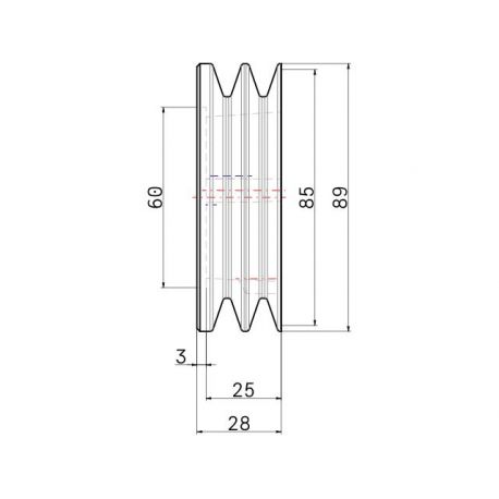 Poulie trapézoïdale SPZ / Z - 2 gorges - Ø85 mm - Moyeu amovible 1610 - Fonte