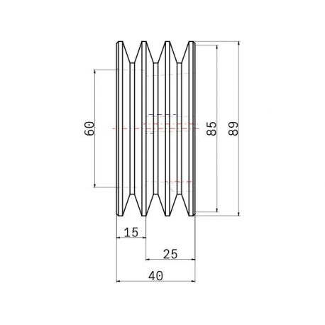 Poulie trapézoïdale SPZ / Z - 3 gorges - Ø85 mm - Moyeu amovible 1610 - Fonte