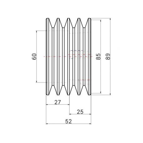 Poulie trapézoïdale SPZ / Z - 4 gorges - Ø85 mm - Moyeu amovible 1610 - Fonte