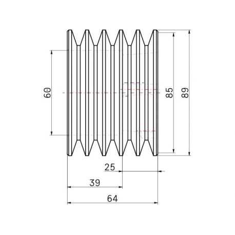 Poulie trapézoïdale SPZ / Z - 5 gorges - Ø85 mm - Moyeu amovible 1610 - Fonte