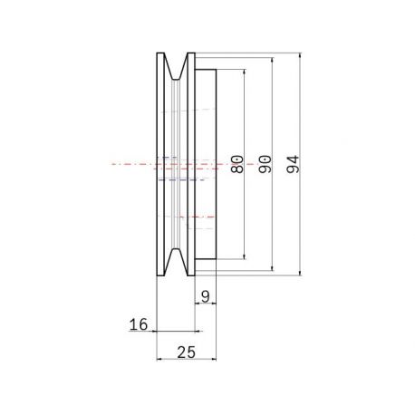 Poulie trapézoïdale SPZ / Z - 1 gorge - Ø90 mm - Moyeu amovible 1210 - Fonte