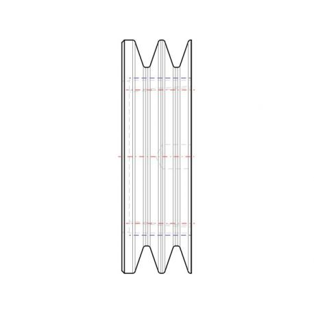 Poulie trapézoïdale SPZ / Z - 2 gorges - Ø90 mm - Moyeu amovible 1610 - Fonte