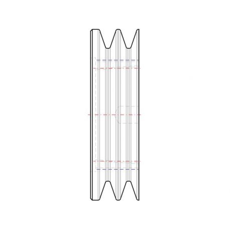Poulie trapézoïdale SPZ / Z - 2 gorges - Ø95 mm - Moyeu amovible 1610 - Fonte