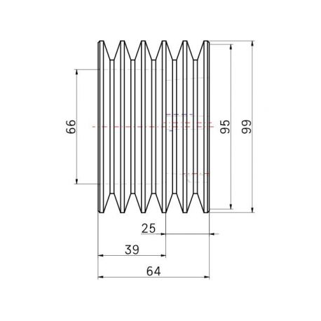 Poulie trapézoïdale SPZ / Z - 5 gorges - Ø95 mm - Moyeu amovible 1610 - Fonte