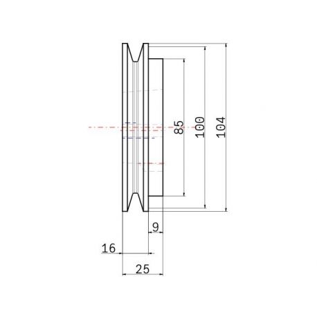 Poulie trapézoïdale SPZ / Z - 1 gorge - Ø100 mm - Moyeu amovible 1210 - Fonte