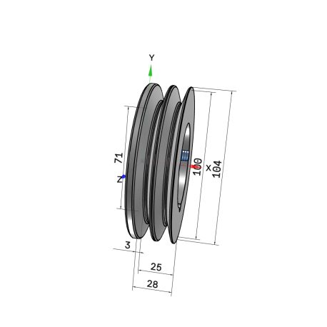 Poulie trapézoïdale SPZ / Z - 2 gorges - Ø100 mm - Moyeu amovible 1610 - Fonte