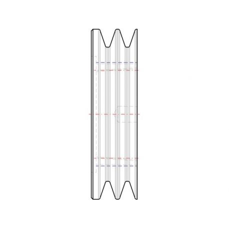 Poulie trapézoïdale SPZ / Z - 2 gorges - Ø100 mm - Moyeu amovible 1610 - Fonte