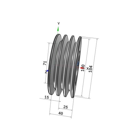 Poulie trapézoïdale SPZ / Z - 3 gorges - Ø100 mm - Moyeu amovible 1610 - Fonte