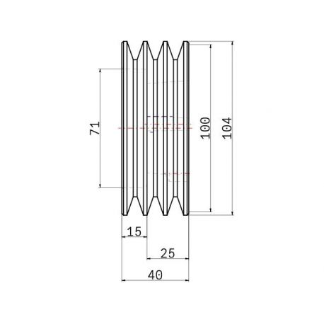 Poulie trapézoïdale SPZ / Z - 3 gorges - Ø100 mm - Moyeu amovible 1610 - Fonte