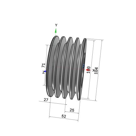 Poulie trapézoïdale SPZ / Z - 4 gorges - Ø100 mm - Moyeu amovible 1610 - Fonte