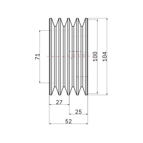 Poulie trapézoïdale SPZ / Z - 4 gorges - Ø100 mm - Moyeu amovible 1610 - Fonte