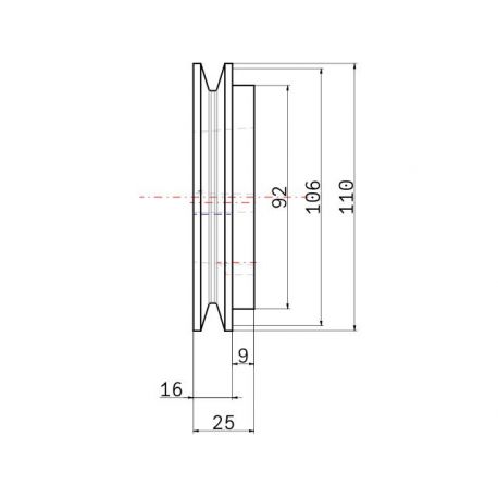 Poulie trapézoïdale SPZ / Z - 1 gorge - Ø106 mm - Moyeu amovible 1610 - Fonte
