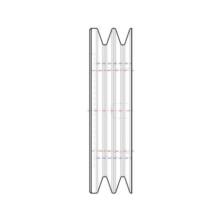 Poulie trapézoïdale SPZ / Z - 2 gorges - Ø106 mm - Moyeu amovible 1610 - Fonte