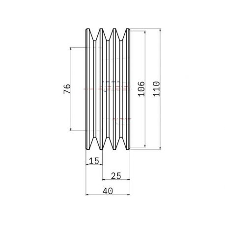 Poulie trapézoïdale SPZ / Z - 3 gorges - Ø106 mm - Moyeu amovible 1610 - Fonte