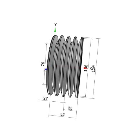 Poulie trapézoïdale SPZ / Z - 4 gorges - Ø106 mm - Moyeu amovible 1610 - Fonte