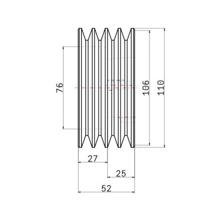 Poulie trapézoïdale SPZ / Z - 4 gorges - Ø106 mm - Moyeu amovible 1610 - Fonte