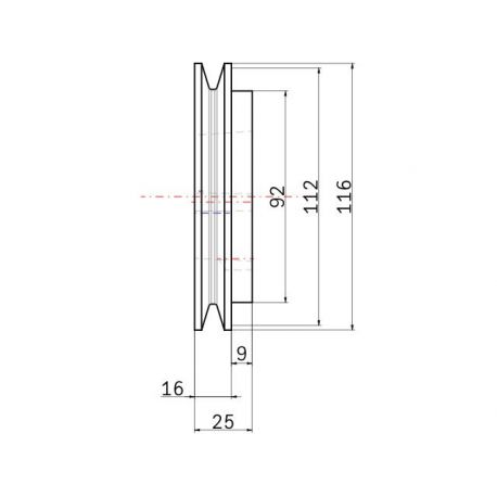 Poulie trapézoïdale SPZ / Z - 1 gorge - Ø112 mm - Moyeu amovible 1610 - Fonte