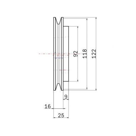 Poulie trapézoïdale SPZ / Z - 1 gorge - Ø118 mm - Moyeu amovible 1610 - Fonte
