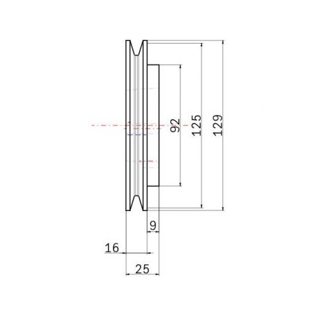 Poulie trapézoïdale SPZ / Z - 1 gorge - Ø125 mm - Moyeu amovible 1610 - Fonte