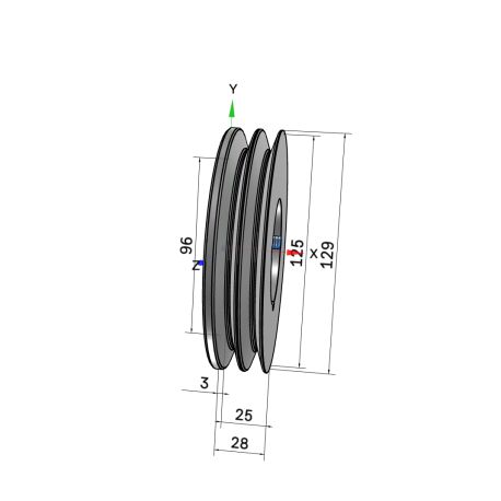 Poulie trapézoïdale SPZ / Z - 2 gorges - Ø125 mm - Moyeu amovible 1610 - Fonte