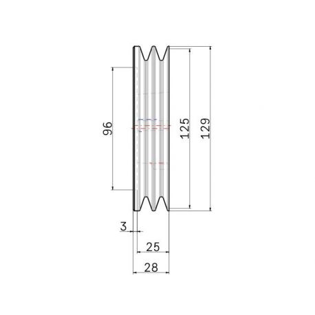 Poulie trapézoïdale SPZ / Z - 2 gorges - Ø125 mm - Moyeu amovible 1610 - Fonte