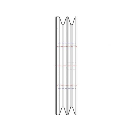 Poulie trapézoïdale SPZ / Z - 2 gorges - Ø132 mm - Moyeu amovible 1610 - Fonte