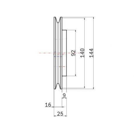 Poulie trapézoïdale SPZ / Z - 1 gorge - Ø140 mm - Moyeu amovible 1610 - Fonte