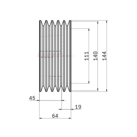 Poulie trapézoïdale SPZ / Z - 5 gorges - Ø140 mm - Moyeu amovible 2517 - Fonte